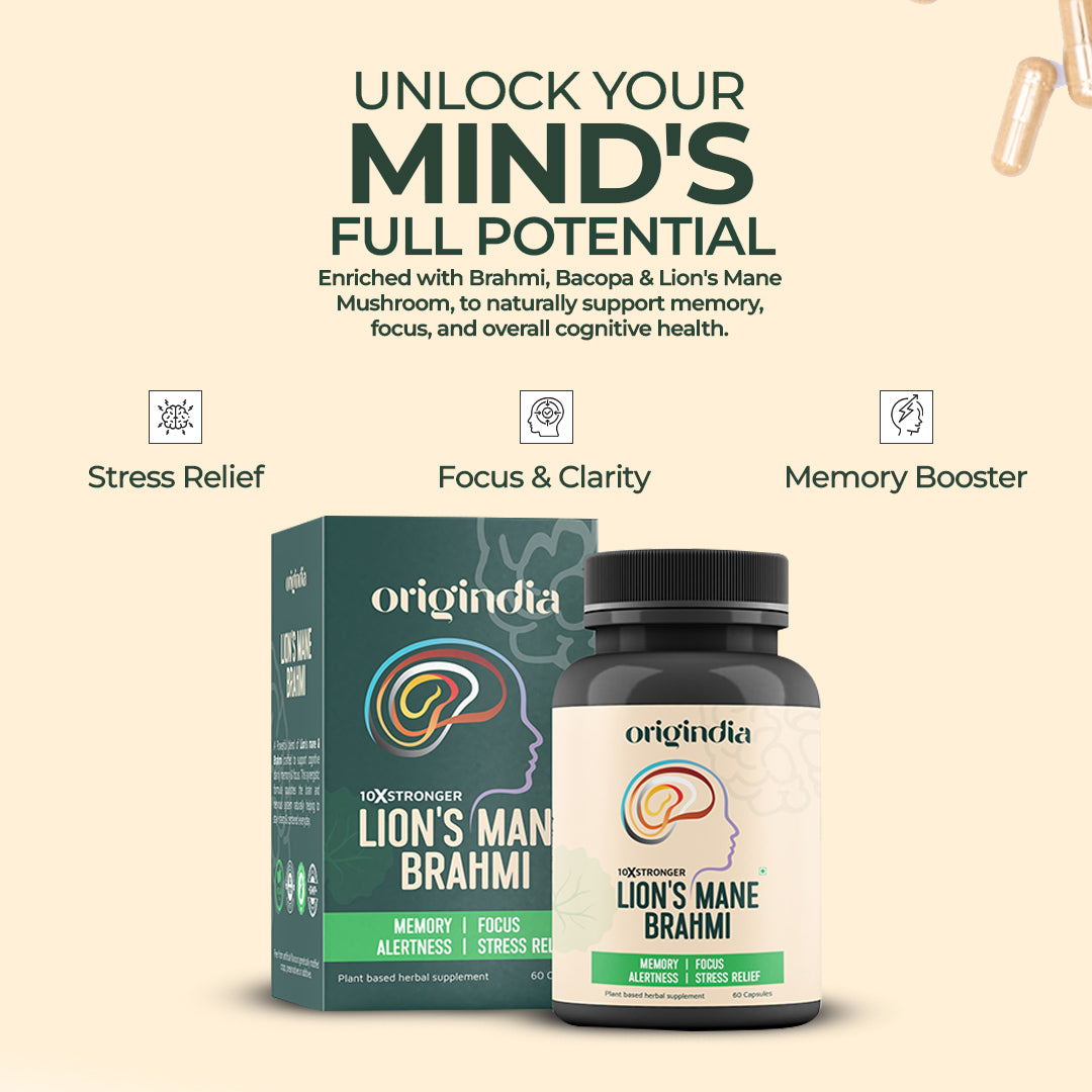 Lion’s Mane + Brahmi 10X Cognitive Support Formula